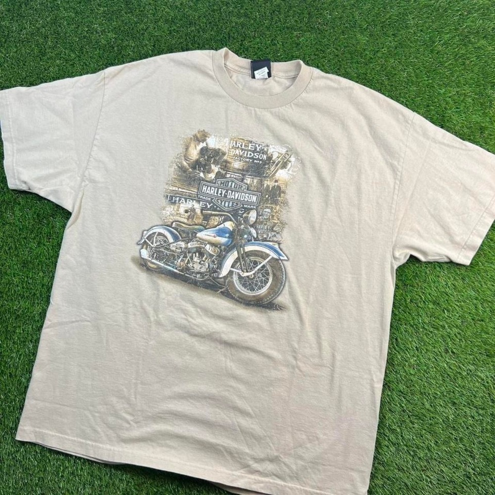 Harley Davidson Alligator Alley Fort Lauderdale Florida Biker T Shirt 2XL Tan